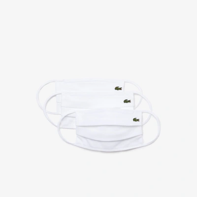 Lacoste Unisex L.12.12 Face Masks 3-pack - M In White