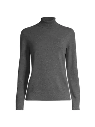 Lafayette 148 Lurex Cashmere Turtleneck In Graphite Melange