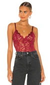 Free People Intimately Fp Bedroom Date Lace Bodysuit In Red
