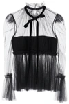 KHAITE DOMINKA PLEATED TULLE TOP