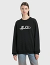 Off-white Felpa Girocollo Script 21 Regular In Black