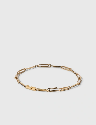 Off-white Multi Paperclip Short Necklace In Gold