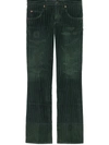 GUCCI WASHED-EFFECT CORDUROY WIDE-LEG TROUSERS