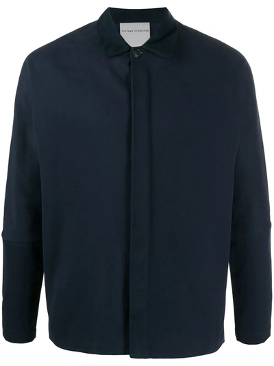 Stephan Schneider Comma Pointed Collar Cotton Shirt In Blue
