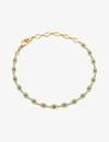 ASTLEY CLARKE BIOGRAPHY EVIL EYE 18CT GOLD-PLATED VERMEIL STERLING SILVER, WHITE SAPPHIRE AND TURQUOISE BRACELET,R03667033