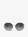 Michael Kors Mk1072 57 Porto Metal Irregular-frame Sunglasses In Gold