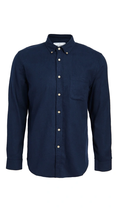 Portuguese Flannel Atlantico Shirt Navy In Navy Blue