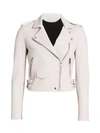 Iro Kolmar Biker Jacket In White Leather In Chalk