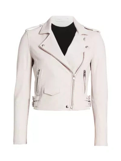 Iro Kolmar Biker Jacket In White Leather In Chalk