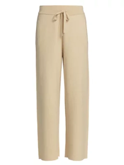Atm Anthony Thomas Melillo Cropped Knit Pants In Sandstone Chalk