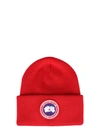 Canada Goose Arctic Logo Patch Wool Beanie In Rosso