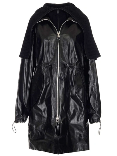 Bottega Veneta Women's Black Leather Coat