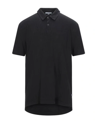 James Perse Polo Shirts In Black