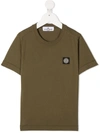 Stone Island Junior Kids' Logo-patch Short-sleeved T-shirt In Military