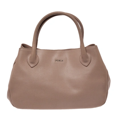Pre-owned Furla Beige Leather Giselle Tote