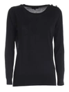 FAY BUTTONED SWEATER IN BLACK