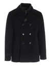MOORER PADDED DOUBLE-BREASTED COAT IN BLUE