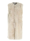 P.A.R.O.S.H MOSTO FUR WAISTCOAT IN WHITE