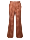 GUCCI GG LAMÉ WIDE-LEG PANTS IN BROWN