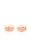 GUCCI RECTANGULAR SUNGLASSES IN IVORY AND BROWN