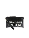 VERSACE JEANS COUTURE 3D EFFECT LOGO CLUTCH BAG IN BLACK