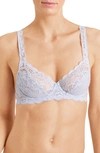 Hanro Luxury Moments Lace Unlined Underwire Bra In 1465 - Lavender Frost