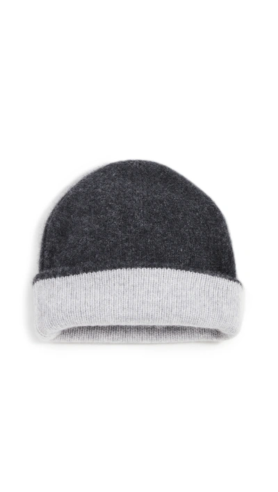 Naadam Double Layer Cashmere Beanie In Smoke/cement
