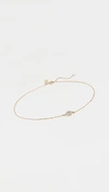 ADINA REYTER SUPER TINY PAVE EVIL EYE ANKLET,ADINA20320