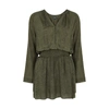 Rails Jasmine Smocked Waist Long Sleeve Dress In Green