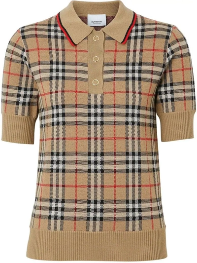 Burberry Women's Brown Cotton Polo Shirt