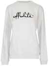 Off-white Script 21 Sweatshirt In White Cotton In White
