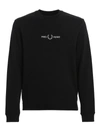 FRED PERRY FRED PERRY MEN'S BLACK COTTON SWEATSHIRT,FPM862935102 S