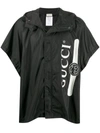 GUCCI LOGO PRINT HOODED CAPE PONCHO