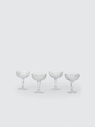 Aida Harvey Champagne Coup, Set Of 4 In White