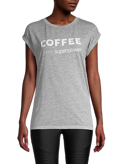 Marc New York Coffee Cotton-blend Tee In Grey