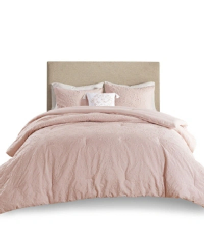 Madison Park Closeout!  Prelude 4 Piece Microsculpt Full/queen Comforter Set Bedding In Blush