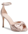 Kate Spade Women's Bridal Bow Satin Platform Sandals In Pale Vellum