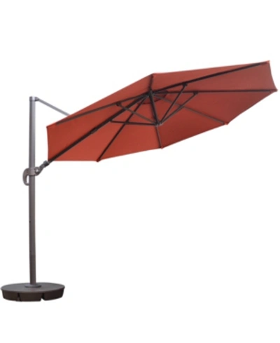 Blue Wave Freeport 11' Octagonal Cantilever Patio Umbrella Sunbrella Acrylic In Brown