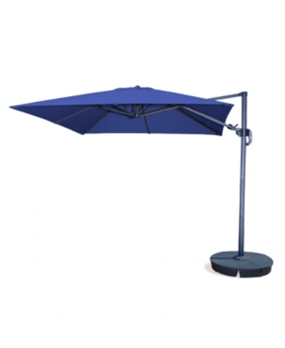 Blue Wave Santorini Ii 10' Square Cantilever Umbrella In Blue Sunbrella Acrylic