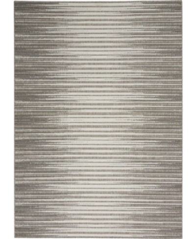 Nourison Key Largo Klg01 Silver 4' X 6' Outdoor Area Rug