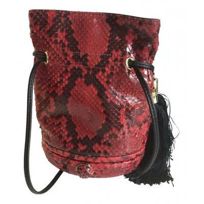 Pre-owned Lancel Red Python Handbag