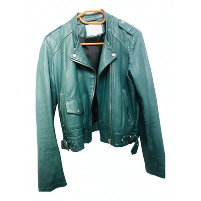 Pre-owned Maje Green Leather Leather Jacket