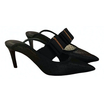 Pre-owned Ferragamo Black Leather Sandals