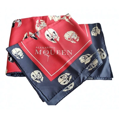 Pre-owned Alexander Mcqueen Red Silk Scarf