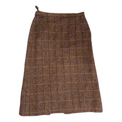 Pre-owned Burberry Brown Wool Skirt