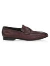 Ermenegildo Zegna L'asola Leather Penny Loafers In Dark Red