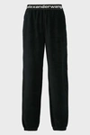 Alexander Wang T Black Corduroy Stretch Logo Lounge Pants In Black