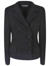 DOLCE & GABBANA SHORT DOUBLE-BREASTED JACKET IN BLACK