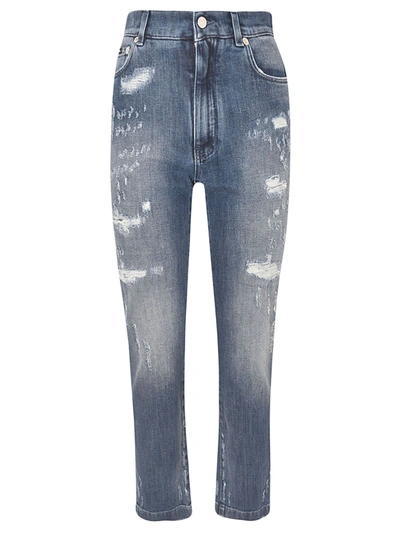 Dolce & Gabbana Audrey Jeans In Blue Denim With Rips