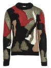 SAINT LAURENT SAINT LAURENT INTARSIA CAMOUFLAGE SWEATER